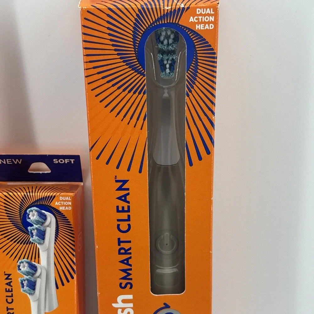 2 Spinbrush Smart Clean Battery Powered Electric Toothbrush & Replacement Heads
